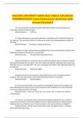 WALDEN UNIVERSITY NURS 6521 FINALS ADVANCED PHARMACOLOGY Exam Elaborations Questions with AnswersGraded A