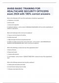 IAHSS BASIC TRAINING FOR HEALTHCARE SECURITY OFFICERS exam 2024 with 100% correct answers