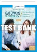 Test Bank For Gateways to Democracy: An Introduction to American Government, Enhanced - 4th - 2020 All Chapters - 9781337799805