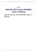 Exam AQA QP 2023 A-level SPANISH Paper 2 Writing AQA QP 2023 A-level SPANISH Paper 2 Writing