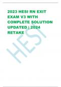 2023 HESI RN EXIT EXAM V3 WITH COMPLETE SOLUTION UPDATED | 2024 RETAKE