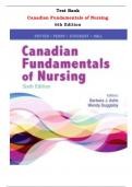  Canadian Fundamentals of Nursing 6th Edition Test Bank By Patricia A. Potter, Anne G. Griffin Perry  | Chapter 1 – 46, Latest-2024|