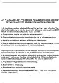 ATI PHARMACOLOGY PROCTORED 70 QUESTIONS AND CORRECT  DETAILED ANSWERS AGRADE (RASMUSSEN COLLEGE)