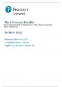 Pearson Edexcel GCSE In Mathematics (1MA1) Higher (Calculator)  Paper 2H MS 2023