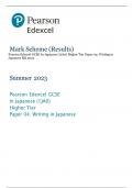 Pearson Edexcel GCSE In Japanese (1JA0) Higher Tier Paper 04: Writing in  Japanese MS 2023
