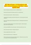 RVT Mock Exam &vert; 115 Questions with 100&percnt; Correct Answers &vert; Verified &vert; Latest Update 2024