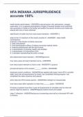 HFA INDIANA JURISPRUDENCE accurate 100&percnt;