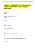 chapter 1 cellular biology test bank and workbook Questions and Complete rationales