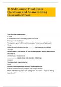TLSAE Course Final Exam Questions and Answers 2024 Guaranteed Pass