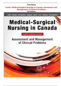  Lewis's Medical-Surgical Nursing in Canada: Assessment and Management of Clinical Problems 4th Edition Test Bank By Lewis, Sharon Mantik; Heitkemper, Margaret McLean; Dirksen, Shannon Ruff | Chapter 1 – 31, Latest-2024| 	