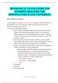 MECHANICAL VENTILATORS AND SUPPORTS MED SURG THE PENNSYLVANIA STATE UNIVERSITY
