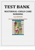 MATERNAL-CHILD CARE NURSING&comma; 3RD EDITION BY SUSAN L&period; WARD&semi; SHELTON HISLEY TEST BANK ISBN-978-1578012572 Latest Verified Review 2024 Practice Questions and Answers for Exam Preparation&comma; 100&percnt; Correct with Explanations&comma; Highly Recommended&comma; Download to Score 