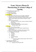 EXAM 1 REVIEW (PHARM II) PHARMACOLOGY II ARIZONA COLLEGE OF NURSING FOR 2024 100% QUESTIONDS AND VERIFIED ANSWERS | PARASYMPATHETIC AND SYMPATHETIC NERVOUS SYSTEMS: EFFECTS, DRUGS, AND INTERACTIONS