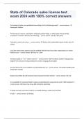State of Colorado sales license test exam 2024 with 100&percnt; correct answers