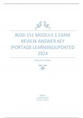 BIOD 151 MODULE 1 EXAM REVIEW ANSWER KEY (PORTAGE LEARNING)UPDATED 2024