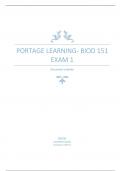 PORTAGE LEARNING- BIOD 151 EXAM 1