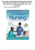 TEST BANK - FUNDAMENTALS OF NURSING: THE ART AND SCIENCE OF PERSON-CENTERED CARE, 10TH EDITION (TAYLOR,2023), CHAPTER 1-47 | ALL CHAPTERS