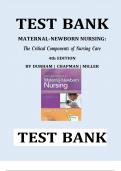MATERNAL-NEWBORN NURSING- THE CRITICAL COMPONENTS OF NURSING CARE TEST BANKS Latest Verified Review 2024 Practice Questions and Answers for Exam Preparation, 100% Correct with Explanations, Highly Recommended, Download to Score A+