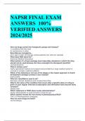 BEST REVIEW FOR NAPSR FINAL EXAM  ANSWERS 100% VERIFIED ANSWERS  2024/2025