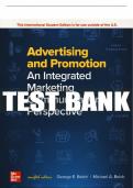 Test Bank For Advertising and Promotion: An Integrated Marketing Communications Perspective, 12th Edition All Chapters - 9781260259315