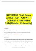 NURS6630 Final Exam   LATEST EDITION WITH CORRECT ANSWERS 2024[Walden University