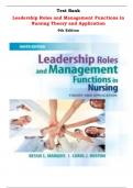 Leadership Roles and Management Functions in Nursing Theory and Application 9th Edition Test Bank By Bessie L. Marquis, Carol Jorgensen Huston |All Chapters, Latest-2024|