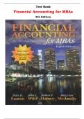 Financial Accounting for MBAs 8th Edition Test Bank By  Easton, Wild, Halsey, McAnally | All Chapters, Latest-2024|