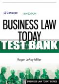 Test Bank For Business Law Today, The Essentials: Text and Summarized Cases - 13th - 2022 All Chapters - 9780357635223