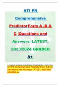 ATI PN Comprehensive Predictor Form A ,B & C |Questions and Answers| LATEST, 2023/2024 GRADED A+.  