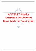New File Update: ATI TEAS 7 Practice Questions and Answers Test Bank; Best Guide for Teas 7 Preparation for 2024/25
