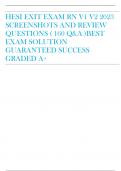 HESI EXIT EXAM RN V1 V2 2023 SCREENSHOTS AND REVIEW QUESTIONS &lpar; 160 Q&A &rpar;BEST EXAM SOLUTION GUARANTEED SUCCESS GRADED A&plus;