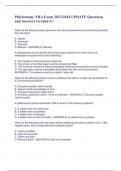 Phlebotomy NHA Exam 2023/2024 UPDATE Questions and Answers Graded A+