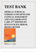 MEDICAL SURGICAL NURSING Concepts for Clinical Judgment and Collaborative Care 11th Edition BY IGNATAVICIUS, WORKMAN & NICOLE TEST BANK  ISBN 978-0323878265 Latest Verified Review 2024 Practice Questions and Answers for Exam Preparation, 100% Correct with