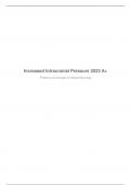 Increased Intracranial Pressure A+ Primary Concepts Of Adult Nursing (NUR 3180) 2023