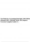 Test Bank for Accounting Principles 14th Edition (Kimmel Jill E. Mitchell, 2024), All Chapters, Covered, Complete Guide A+.