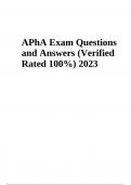 APhA Exam Questions With Answers Latest Updated 2024 (GRADED)