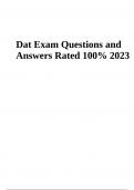 Dat Exam Questions With Answers Latest Updated 2024 (GRADED)