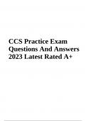 CCS Practice Exam Questions And Answers Latest Update 2024 (GRADED)