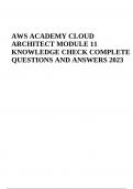 AWS ACADEMY CLOUD ARCHITECT MODULE 11 KNOWLEDGE CHECK COMPLETE QUESTIONS AND ANSWERS 2024