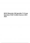 HESI Maternity OB Specialty V1 Exam Questions With Answers Latest Updated 2024 &lpar;GRADED&rpar;