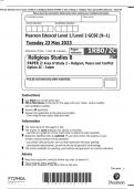 Pearson Edexcel Level 1/Level 2 GCSE (9–1) Religious Studies B PAPER 2: Area of Study 2 – Religion, Peace and Conflict Option 2C – Islam QP