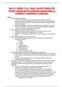 NR 511 WEEK (1-6) FINAL EXAM COMPLETE  STUDY GUIDE WITH VERIFIED QUESTIONS &  CORRECT ANSWERS A GRADED.