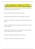 Data Management Foundations - WGU C175 Questions and Answers with Verified Solutions