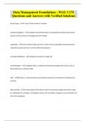 Data Management Foundation C175 WGU Questions and Answers with Verified Solutions
