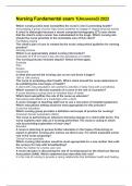Nursing Fundamental exam 1&lpar;Answered&rpar; 2022 