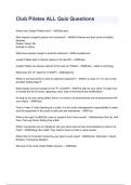Club Pilates ALL Quiz NEWEST 2026&sol;2027 ACTUAL EXAM COMPLETE QUESTIONS AND CORRECT DETAILED ANSWERS &lpar;VERIFIED ANSWERS&rpar; &vert;ALREADY GRADED A&plus;&vert;&vert;BRAND NEW&excl;&excl;