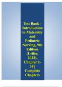 Test Bank - Introduction to Maternity and Pediatric Nursing, 9th Edition (Leifer, 2023), Chapter 1-34 | Complete Chapters