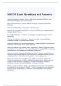NBCOT Exam Questions and Answers