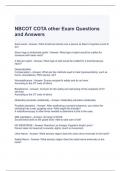 NBCOT COTA other Exam Questions and Answers