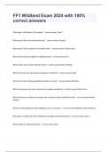 FF1 Wildland Exam 2024 with 100&percnt; correct answers